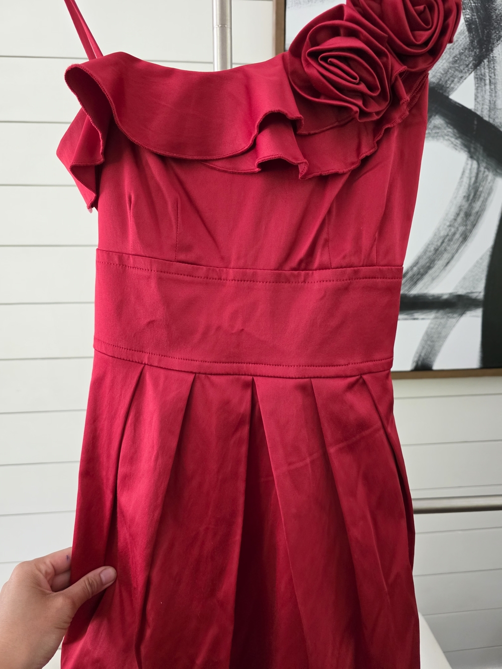 Red Ruffle Cocktail Dress - Picture 4 of 6